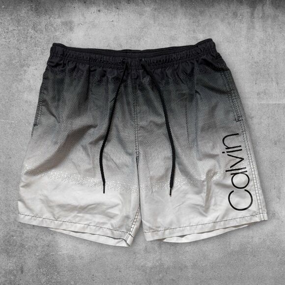 Calvin Klein Men's Quick Dry Ombre Stripe 7'' Swim Trunks Size XL - Picture 1 of 3